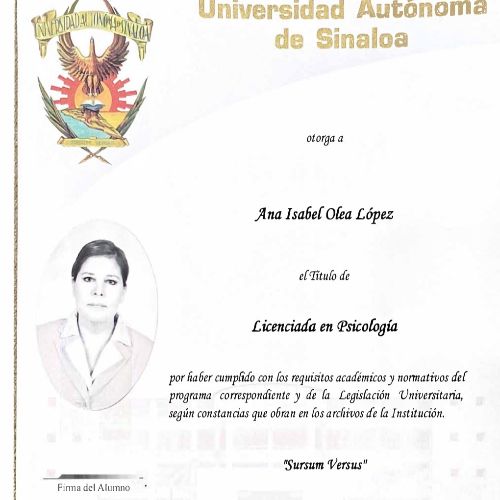 Ana Isabel Olea López, Psicólogo en Culiacán Rosales | Agenda una cita online